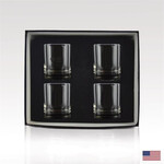 Old-Fashioned Set - 4 Etched 11oz Glasses w/ Gift Box