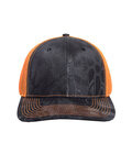 Structured Camo Trucker With Solid Mesh Back Hat