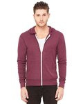 Unisex Triblend Lightweight Full-Zip Hooded Long Sleeve Tee
