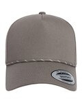 Retro Cotton Blend Five-Panel Rope Cap