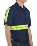 Men's Tall Enhanced Visibility Short Sleeve Cotton Work Shirt