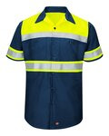 Men's Tall Hi-Visibility Colorblock Ripstop Short Sleeve Work Shirt