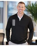 Men's 3-Stripes Double-Knit Quarter-Zip Pullover