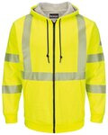 Men's Tall Hi-Visibility Zip-Front Hooded Fleece Sweatshirt with Waffle Lining