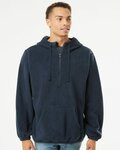 Men's Polar Fleece Quarter-Zip Hooded Pullover