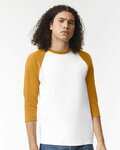 Unisex CVC Three-Quarter Sleeve Tee